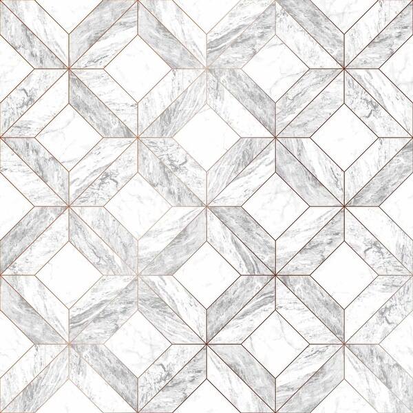 Shop Graham And Brown 103856 Geometric Lattice Marble Non Pasted Wallpaper Gray Overstock 27083963