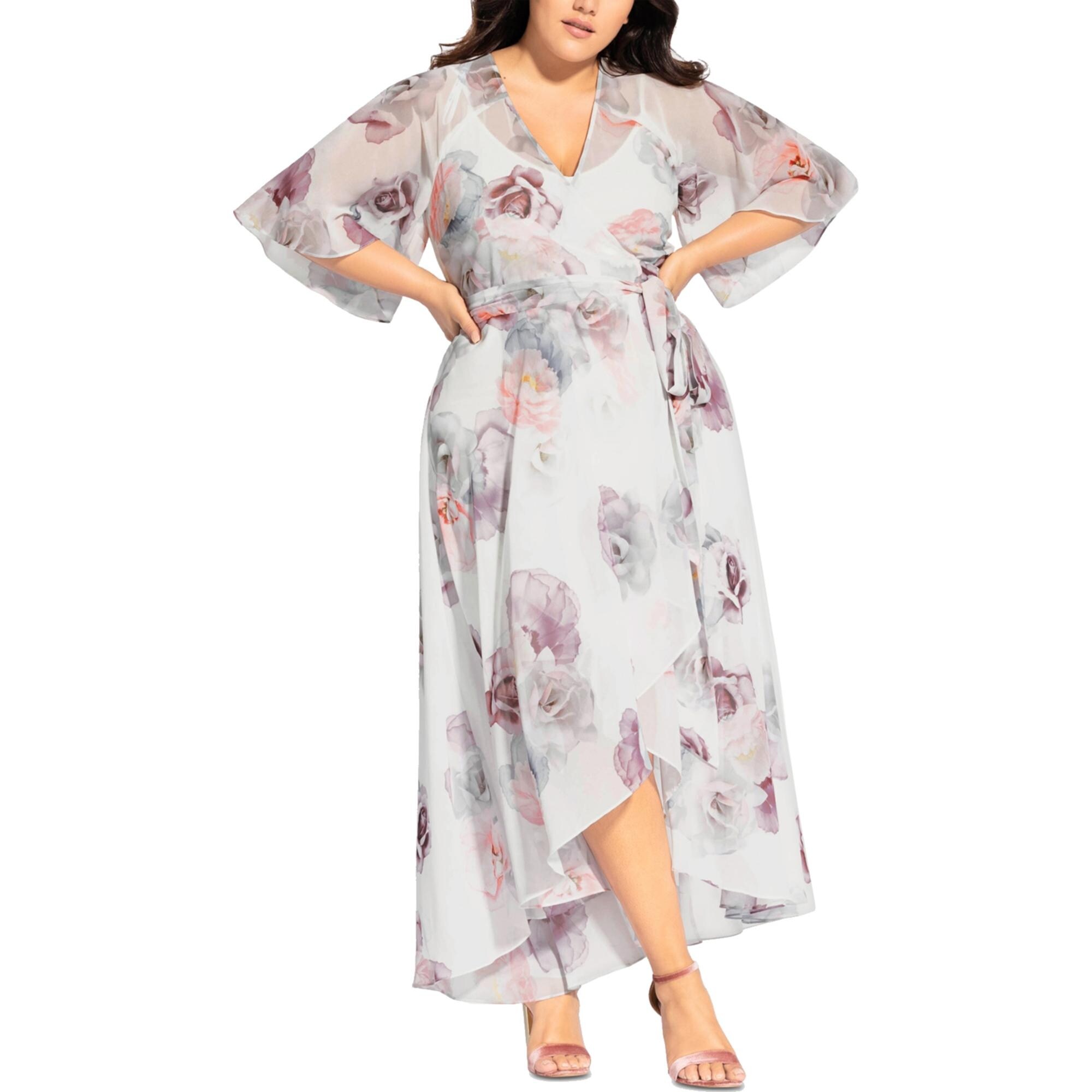 chiffon wrap maxi dress