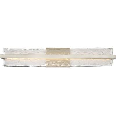 Platinum LED Bath Fixture Glacial Brushed Nickel - Exact Size