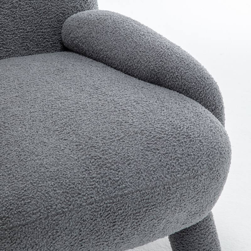 SEYNAR Modern Faux Sherpa Upolstered High Back Armless Accent Chair