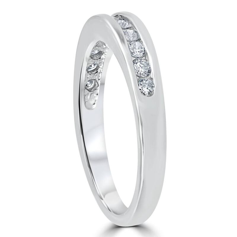 1/3ct Channel Set Diamond Wedding Ring Solid White Gold