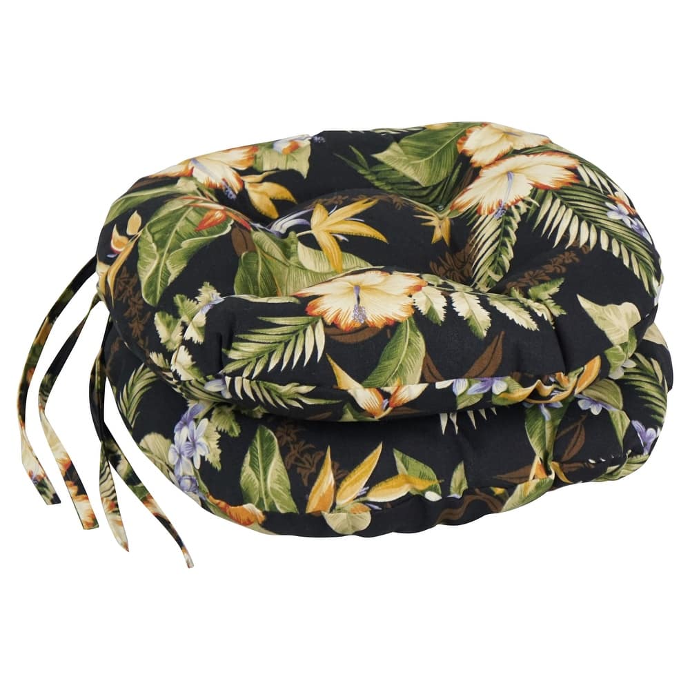 16-inch Round Tufted Indoor/Outdoor Chair Cushions (Set of 2) - 16"