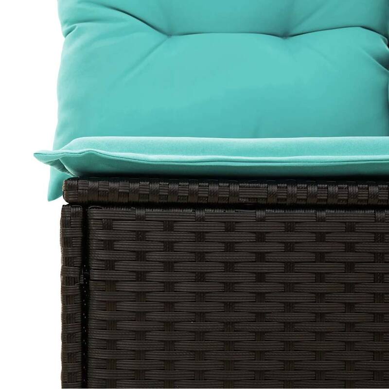 vidaXL Patio Sofa Set with Cushions Table and Couches 6 Piece Poly Rattan - 24.4" x 24.4" x 27.2"