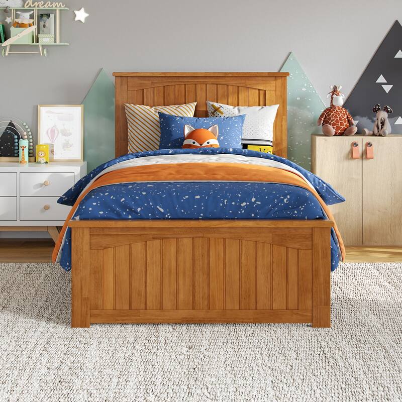 Naples Solid Wood Low Profile Platform Bed with Matching Footboard