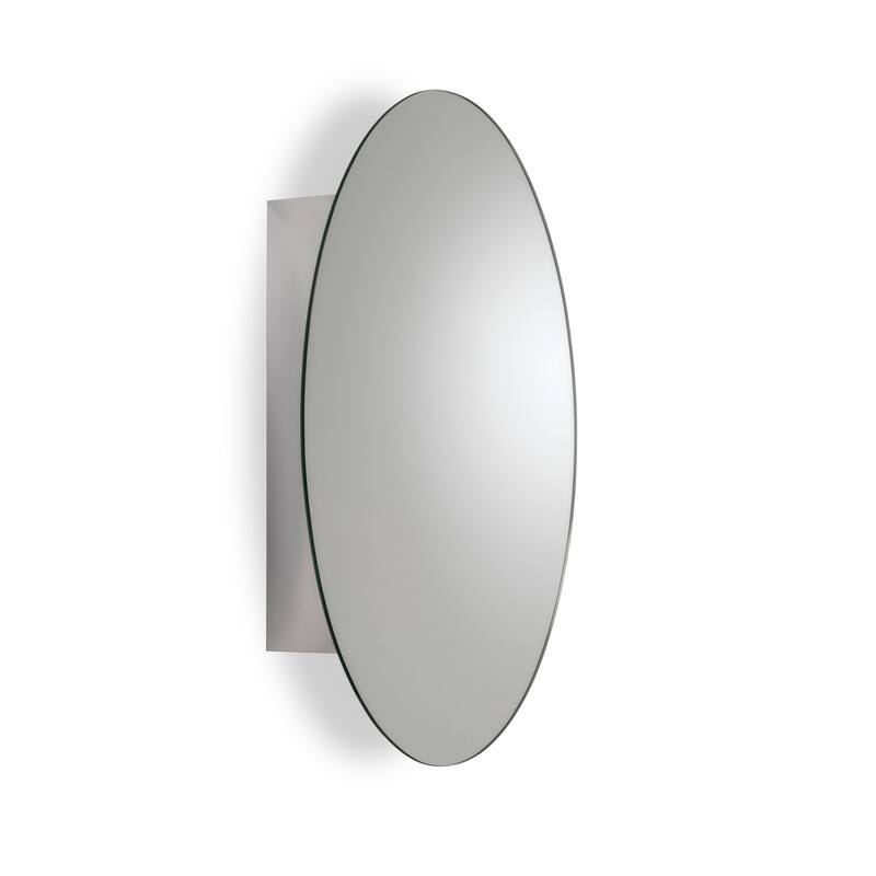 Croydex Surface Mount Tay Oval Stainless Steel Mirror Medicine Cabinet - 18"x26"