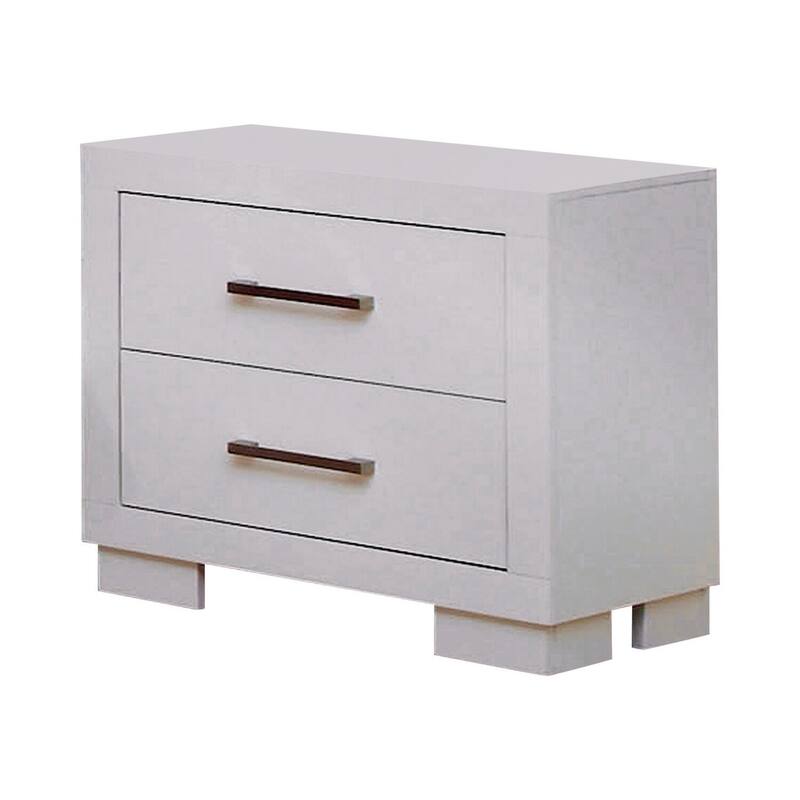 Crisp White 2 Drawer 26 in. W Nightstand with Sturdy Hardware and Ample Storage