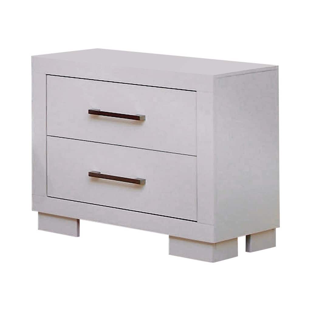 Crisp White 2 Drawer 26 in. W Nightstand with Sturdy Hardware and Ample Storage
