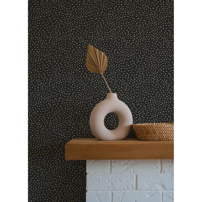 A-Street Prints Cassie Gold Petite Polka Wallpaper