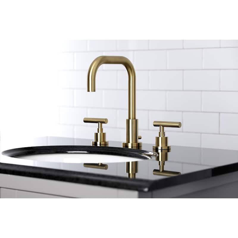 Kingston Brass Manhattan 8 in. Widespread Bathroom Faucet - Brushed Brass