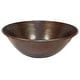 preview thumbnail 3 of 2, SimplyCopper 14" Round Hand Hammered Copper Vessel Bathroom Sink in Aged Copper - 14" X 5.5"