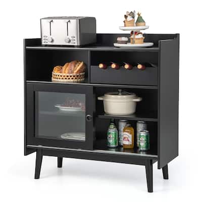 Kitchen Buffet Sideboard Organizer Liquor Bar Cabinet with Wine Rack