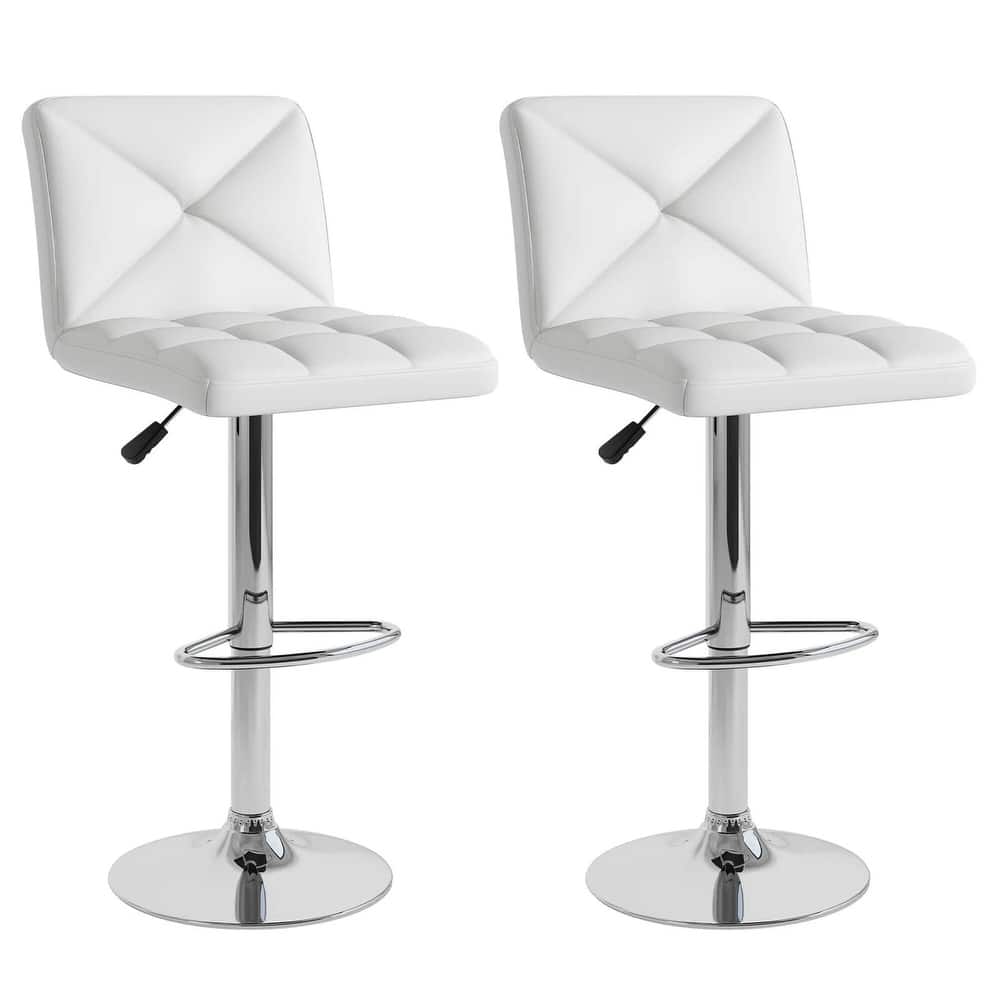 Costway Modern Bar Stools Set of 2 PU Leather Upholstered Swivel - See Details