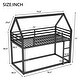 preview thumbnail 27 of 28, Metal Frame House Bed Twin Over Twin Bunk Beds with Roof and Built-in Ladder, No Box Spring Needed, Bunk Low Floor Bed