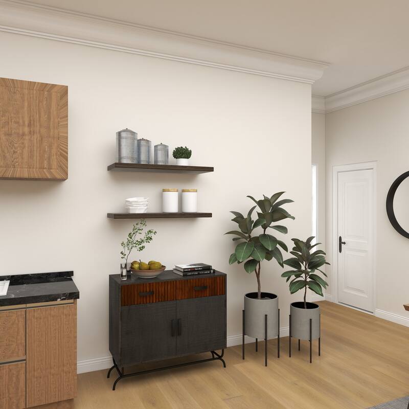 Gray Metal Galvanized Ribbed Living Room Decorative Jars with Gold Ball Knobs (Set of 3)