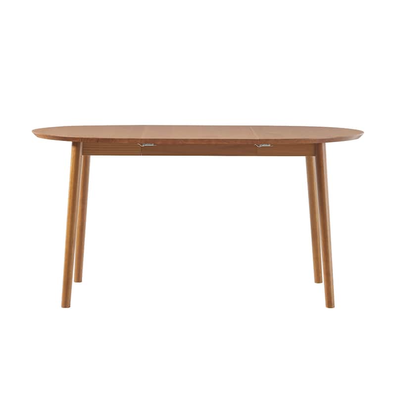 Mid-Century Damsel Extension Dining Table with Removable Leaf for Living Room, Caramel