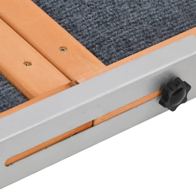 vidaXL Dog Ramp Gray 47.2"x11.8" Solid Wood Fir - 47.2" x 11.8" x 1.2"