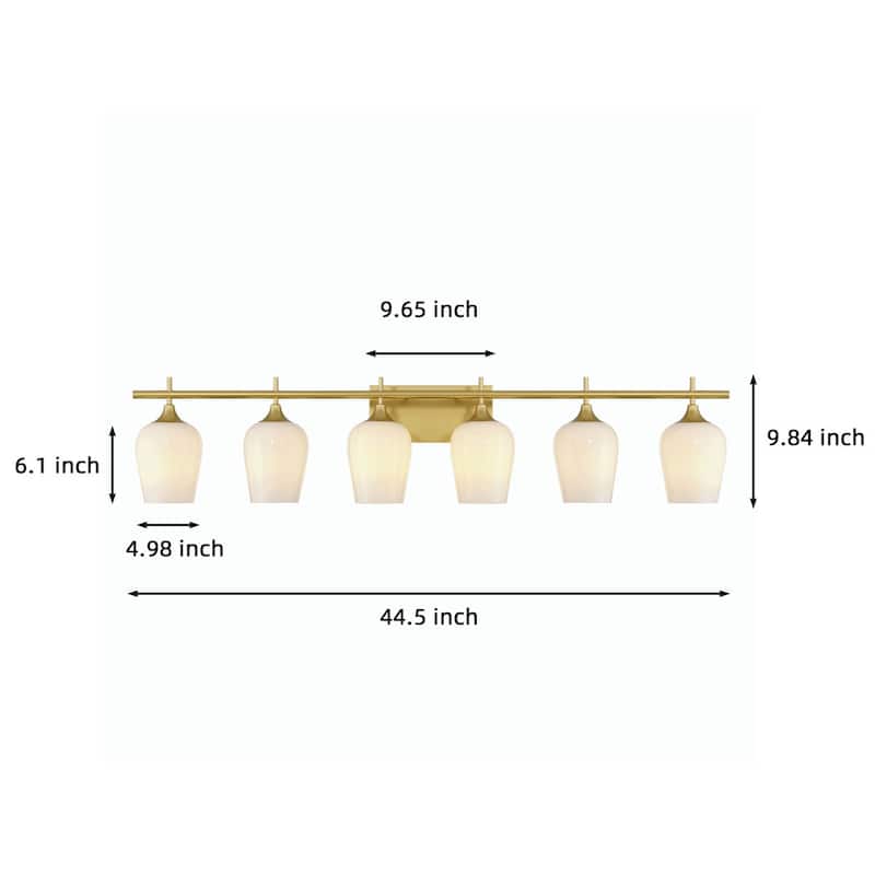 Amboise 6- Light Modern Bathroom Vanity Light with Clear Glass Shade with UL Certified - 6-light