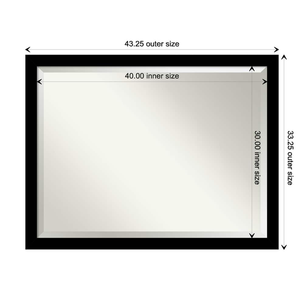 Brushed Beveled Framed Bathroom Vanity Wall Mirror - Brushed Black