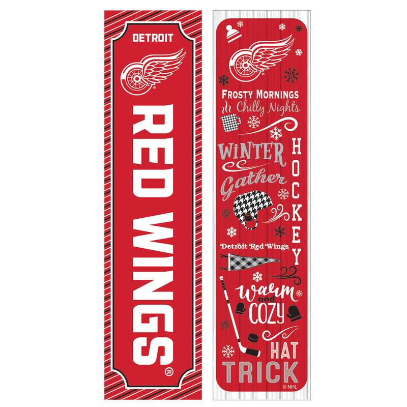 47" Double Sided Seasonal Porch Leaner, Detroit Red Wings - 47" x 11.25"
