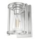 preview thumbnail 4 of 10, Hunter Astwood 1-Light Wall Sconce, Clear Glass, Damp-Rated, Bath or Hall Light - Contemporary, Transitional, Art-Deco