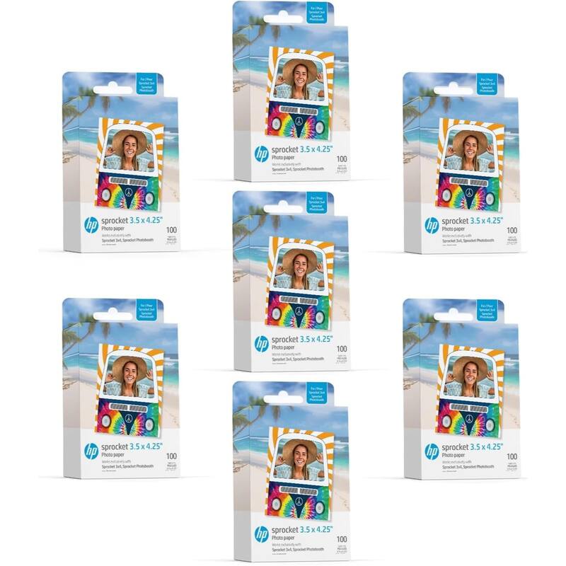HP Sprocket 3.5" x 4.25" Sticky-Backed Zink Photo Paper (700-Pack), Compatible w/Photobooth - White - White