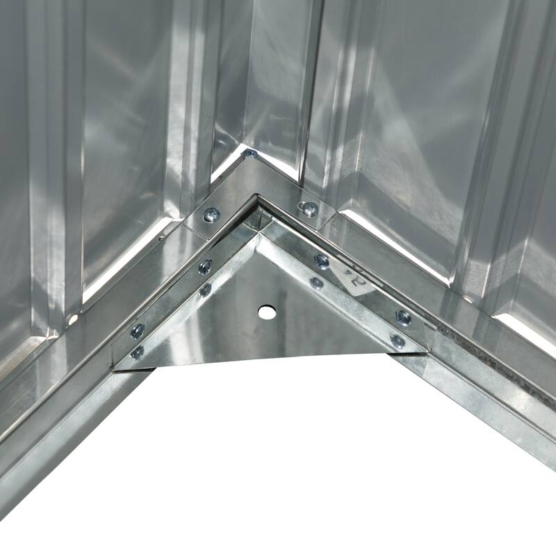 10'x12'Steel Outdoor Storage Shed,Galvanized Steel Metal Garden Shed with Lockable Doors,Heavy-Duty Storage Tool House