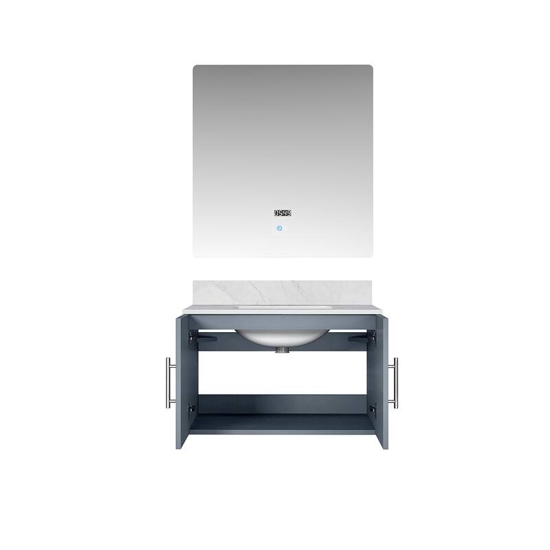 Bathroom Vanity with Marble Top, Soft Close Cabinet, Spacious Storage, and Mirror Included - Scratch and Stain Resistant