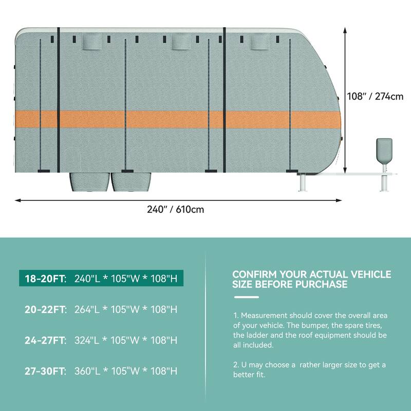Grey Waterproof Windproof RV Cover