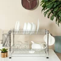 Better Chef 22-inch 2-tier Chrome Plated Dishrack In Red : Target