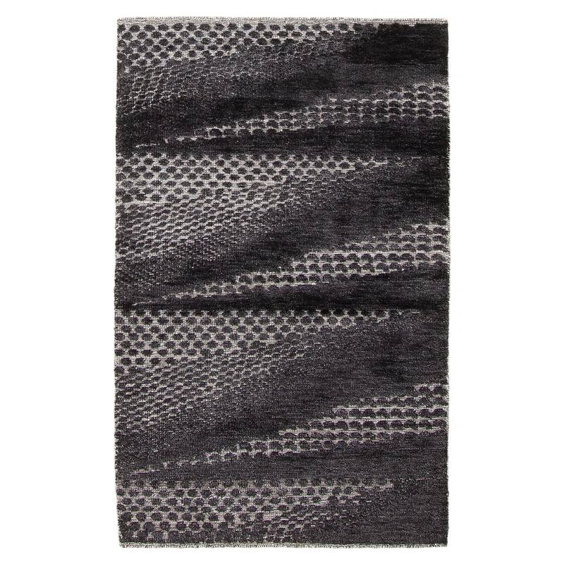 ECARPETGALLERY Hand-knotted Tangier Black Wool Rug - 2'11 x 4'11 - Black - 2'11 x 4'11