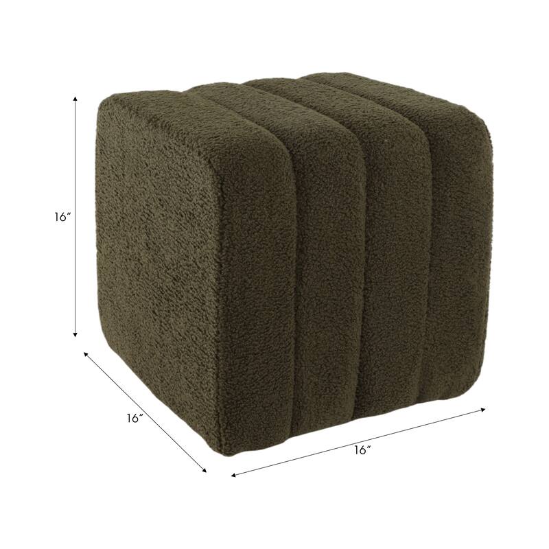 Modern Ottoman with Channel-Tufted Design - Upholstered Accent Cube