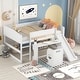 preview thumbnail 2 of 7, Full Size Low Study Loft Bed with Rolling Portable Desk and Chair,Multiple Functions Bed for Kids