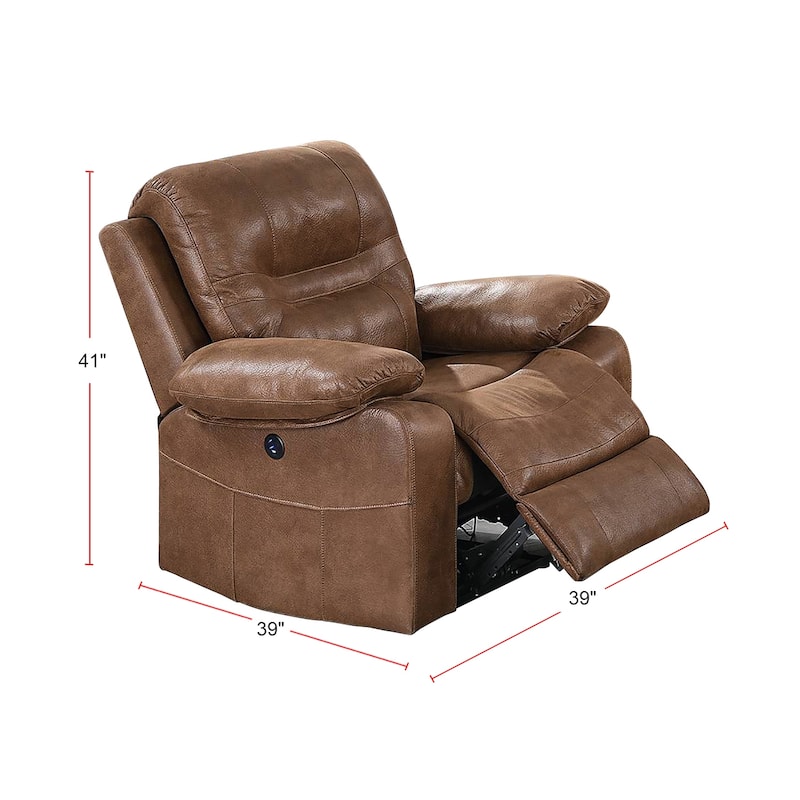 Breathable Leatherette Power Recliner