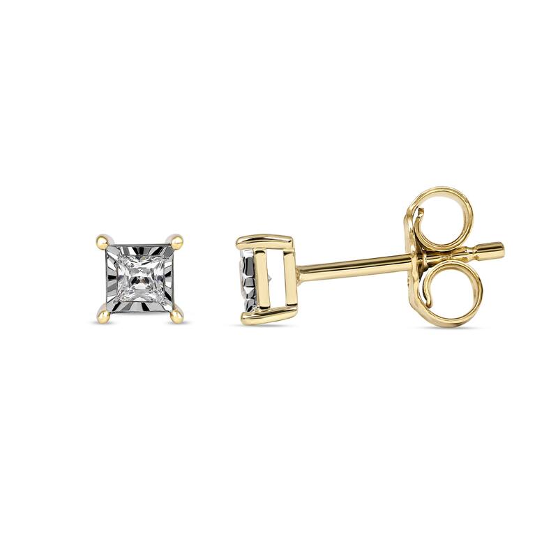 1/20ct to 3/4ct TDW Diamond Solitaire Stud Earrings in Silver for Women