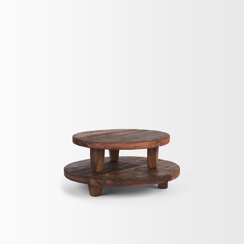 Iza Medium Brown Wooden Riser (Set of 2) - 11.8L x 11.8W x 2.3H