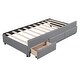 preview thumbnail 23 of 21, Modern and Timeless Twin Size Upholstered Platform Bed with Pull-out Twin Size Trundle and 3 Drawers