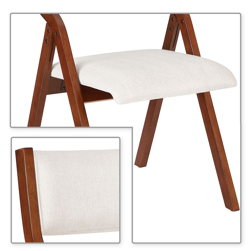 Vintage Fabric Upholstered Foldable Chairs, Set of 2