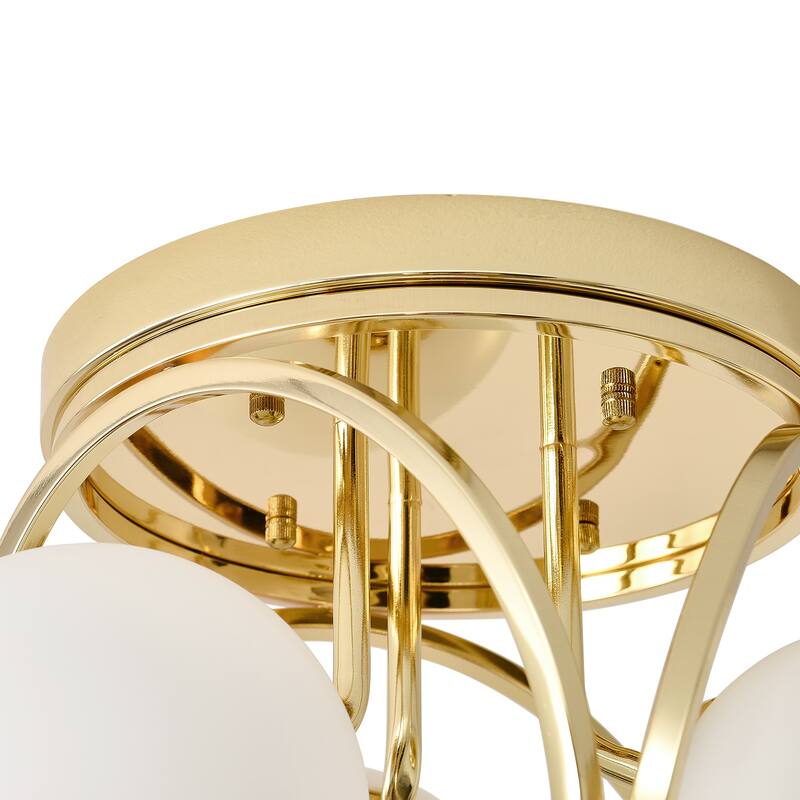 3-light Glass Flush Mount Lights