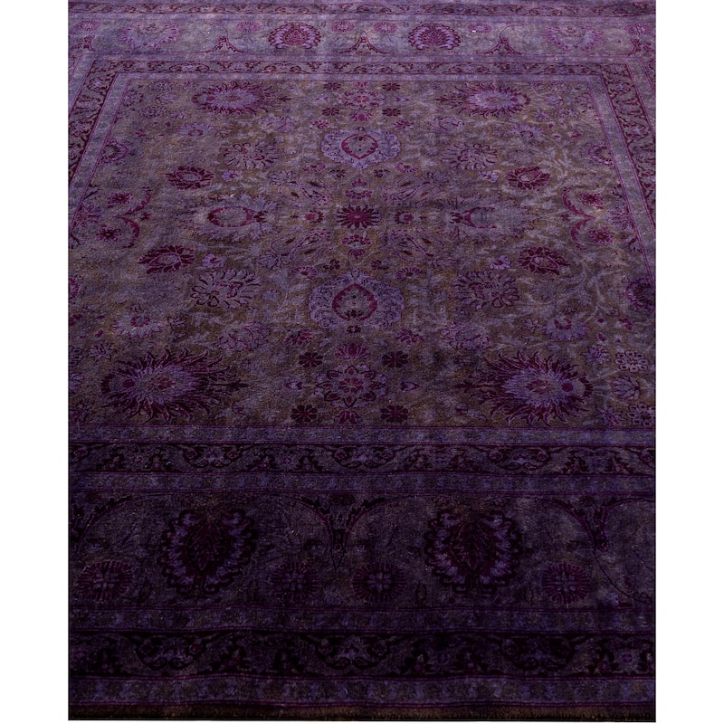 Overdyed One-of-a-Kind Hand-Knotted Square Area Rug - Purple - 6' 0" x 6' 1"
