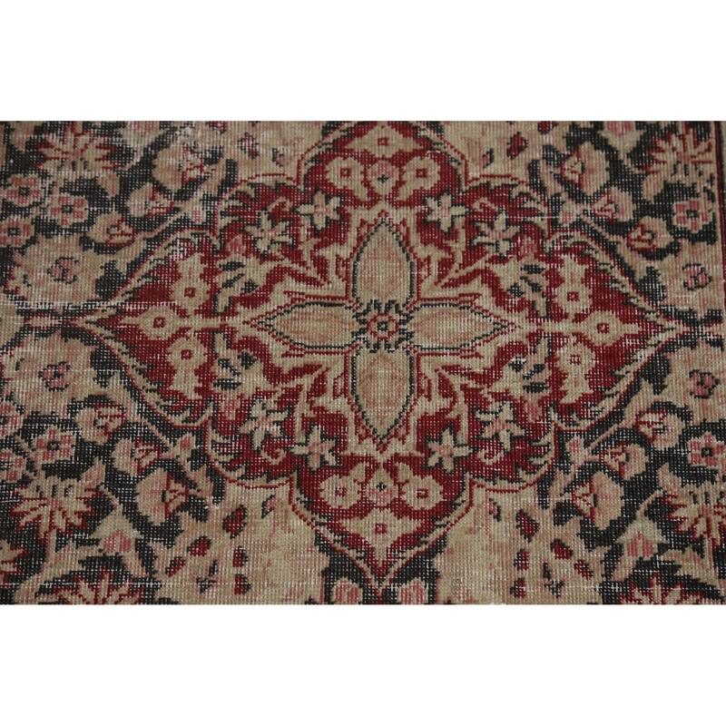 Hand Knotted Oriental 100% Wool Carpet Traditional All-Over Black Kerman Area Rug - 13' 0'' X 9' 8''