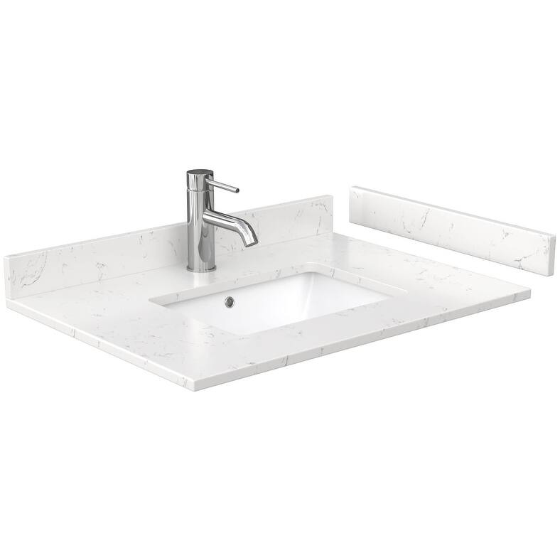 Wyndham Collection 30" Single Vanity Top with Undermount Rectangular - Carrara Cultured Marble
