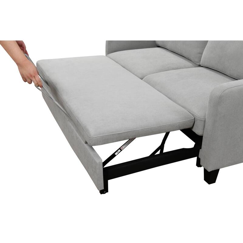 3 In 1 Modern Convertible Sleeper Sofa Bed, Loveseat Futon Sofa Couch W/Pull out Bed and Reclining Backrest