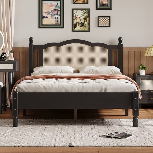 Wicker platform bed frame discount
