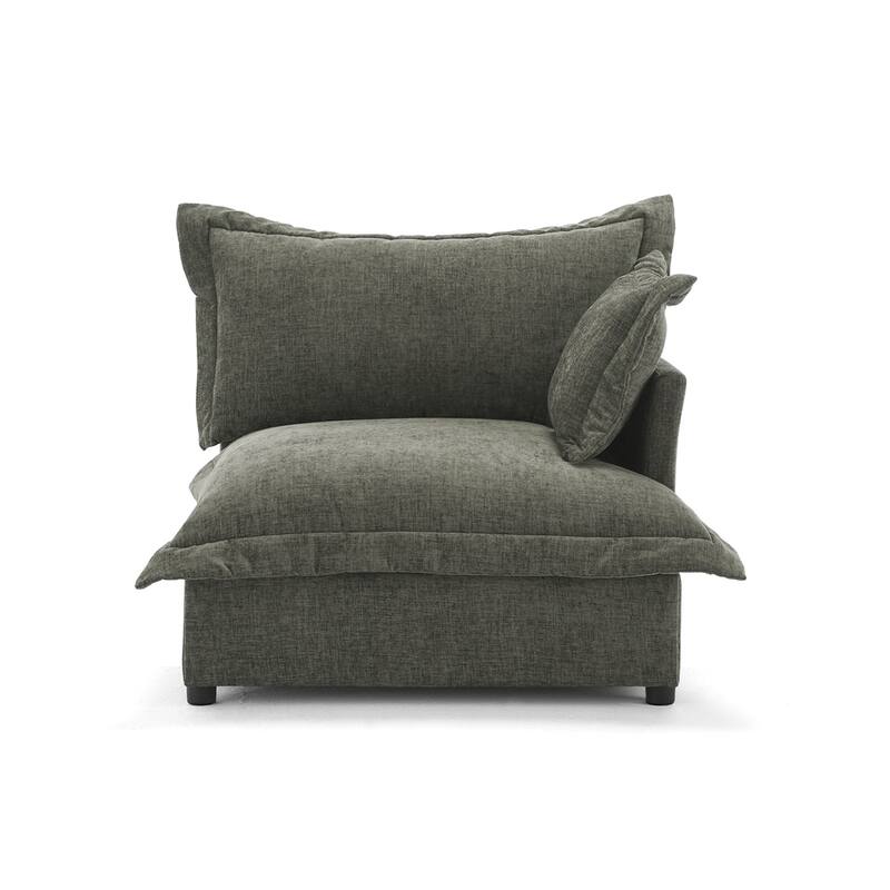 40"W Oversized Upholstered Chenille Comfy Cloud Corner Accent Chair