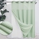 preview thumbnail 11 of 111, No Hook Waffle Weave Shower Curtain with Snap-in Liner 71"Wx86"L - Green Light