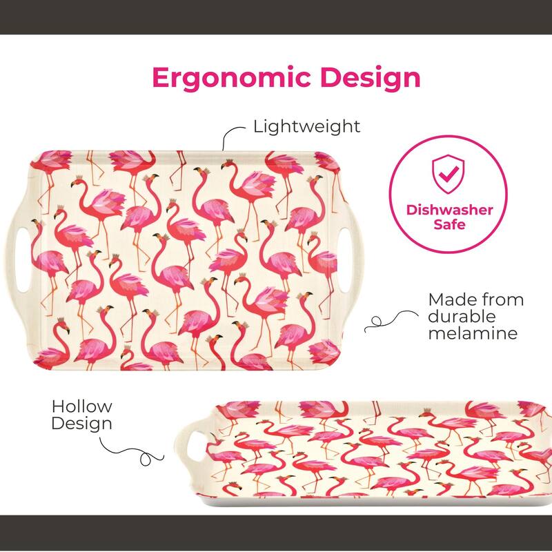 Pimpernel Sara Miller London Flamingo Large Handled Tray - 19.24" x 11.5"