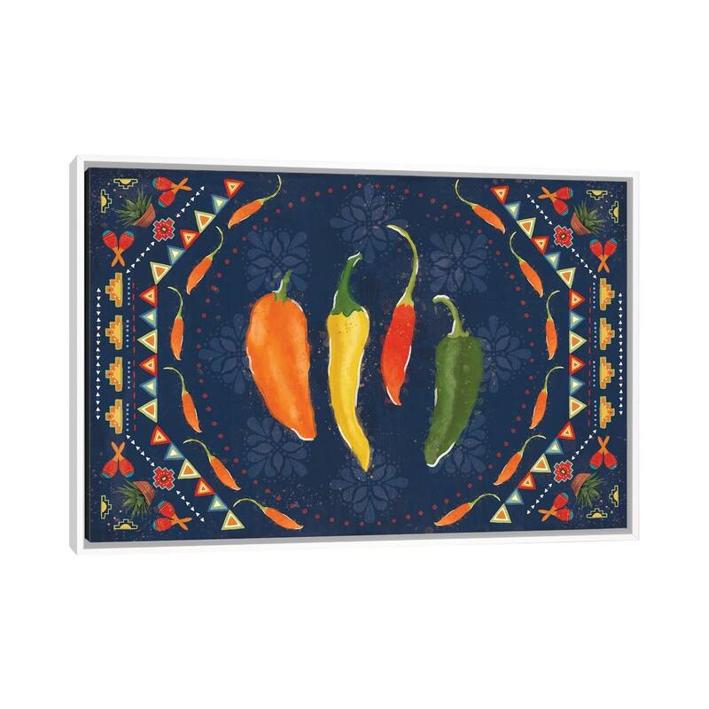 iCanvas "Tex Mex Fiesta I Dark" by Veronique Charron Framed Canvas Print - White - 32x48