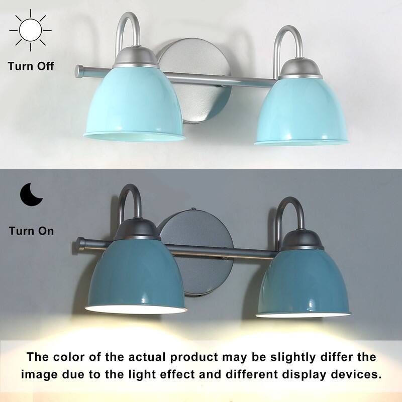 Strecy Coastal Modern Bathroom Vanity Light Blue Metal Shade for Powder Room