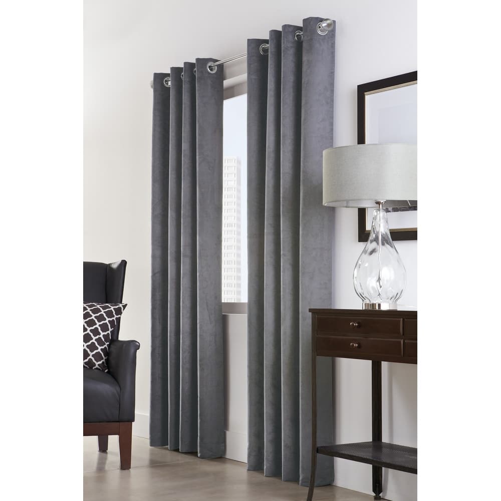 Thermaplus Navar Total Blackout Woven Faux Suede Curtain Panel