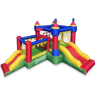 Castle Bounce House for Kids with Blower - Two Jump Areas and Slides